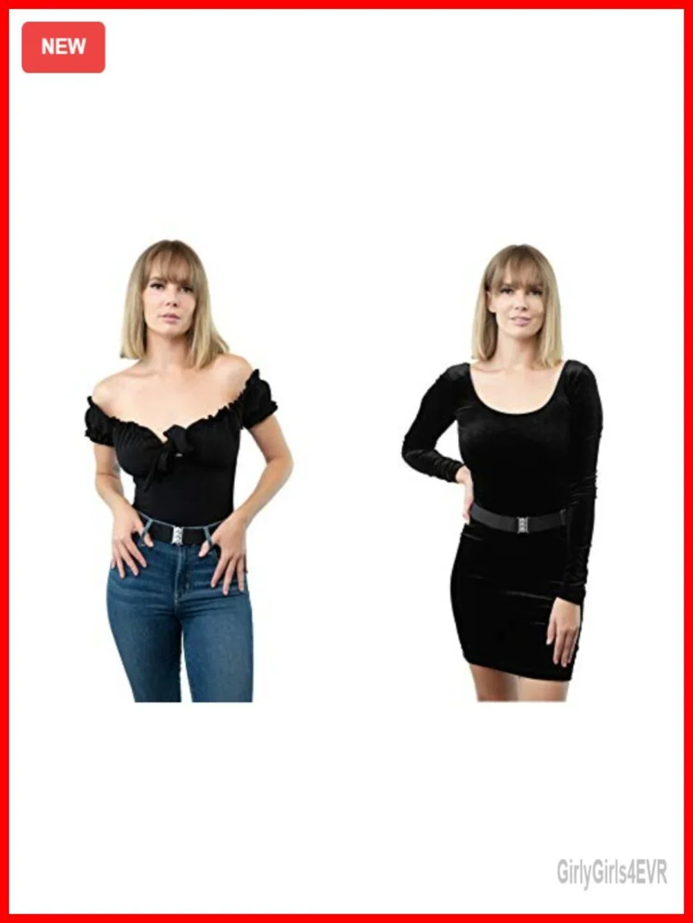 Invisible No Show Elastic Belt for Women Non Slip Adjustable Stretch 1.5
